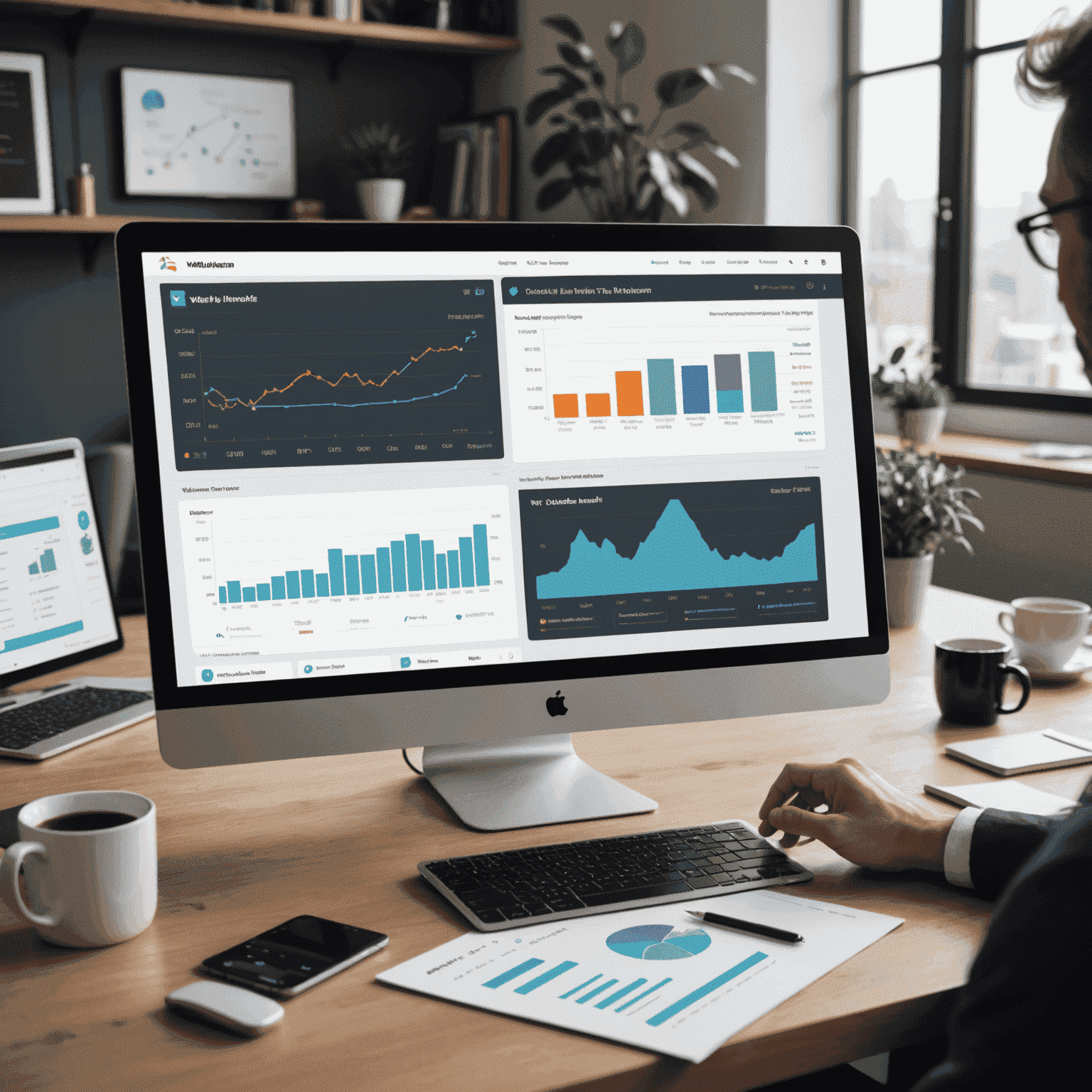 Imagen de una interfaz de gestión de webinars con paneles de control, estadísticas en tiempo real y herramientas de interacción con la audiencia
